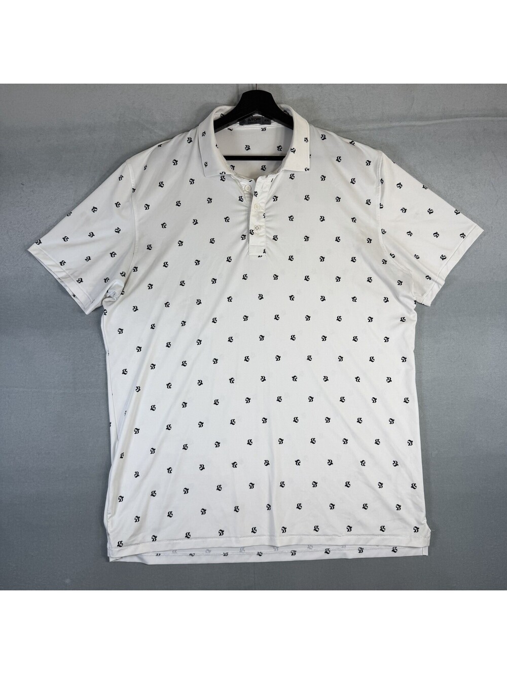 G/Fore Polo Shirt Mens XXL White Performance Golf All Over Mini G